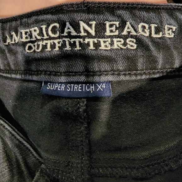 American Eagle AEO Black Skinny Jeans Super Stretch 4Times Women's 2 Fitted EUC - Picture 5 of 8